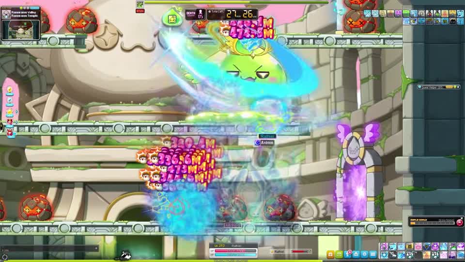ガーディアンウェーブ開始。下段に色付きの門とウェーブ処理のラインが見える。