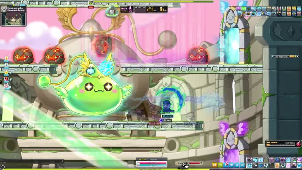 ガーディアンエンジェルスライムのジャンプ攻撃。地上にいると衝撃波で大きく崩れる。