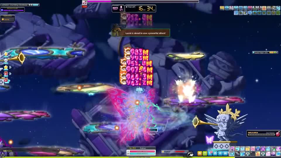 ルシード2段階のレーザー攻撃。背景から複数プレイヤーを狙い、逃げ方が重なると事故になりやすい。